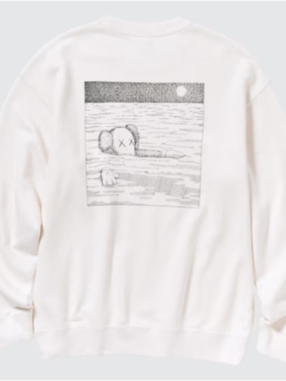 Uniqlo x KAWS White Crewneck Sweater with Grey Graphic